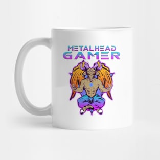 Metalhead Gamer Baphomet Meditate Blue Tone Mug